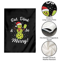 Funny Christmas Pickleball Garden Flag Eat Dink And Be Merry Snowman - Wonder Print Shop