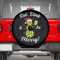Funny Christmas Pickleball Spare Tire Cover Eat Dink And Be Merry Snowman - Wonder Print Shop