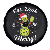 Funny Christmas Pickleball Spare Tire Cover Eat Dink And Be Merry Snowman - Wonder Print Shop