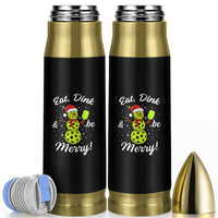 Funny Christmas Pickleball Bullet Tumbler Eat Dink And Be Merry Snowman - Wonder Print Shop