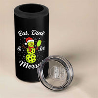 Funny Christmas Pickleball 4 in 1 Can Cooler Tumbler Eat Dink And Be Merry Snowman - Wonder Print Shop