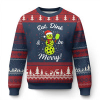 Funny Xmas Pickleball Ugly Christmas Sweater Eat Dink And Be Merry Snowman - Wonder Print Shop