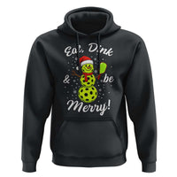 Funny Christmas Pickleball Hoodie Eat Dink And Be Merry Snowman - Wonder Print Shop