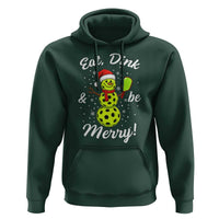 Funny Christmas Pickleball Hoodie Eat Dink And Be Merry Snowman - Wonder Print Shop