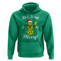 Funny Christmas Pickleball Hoodie Eat Dink And Be Merry Snowman - Wonder Print Shop