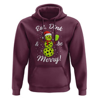Funny Christmas Pickleball Hoodie Eat Dink And Be Merry Snowman - Wonder Print Shop