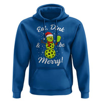 Funny Christmas Pickleball Hoodie Eat Dink And Be Merry Snowman - Wonder Print Shop
