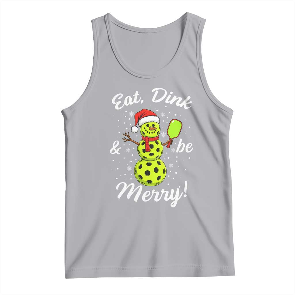 Funny Christmas Pickleball Tank Top Eat Dink And Be Merry Snowman - Wonder Print Shop