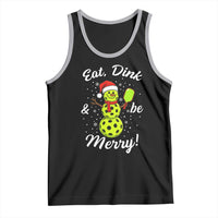 Funny Christmas Pickleball Tank Top Eat Dink And Be Merry Snowman - Wonder Print Shop
