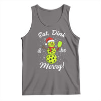 Funny Christmas Pickleball Tank Top Eat Dink And Be Merry Snowman - Wonder Print Shop