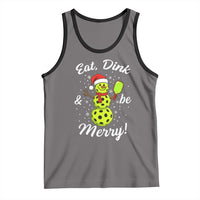 Funny Christmas Pickleball Tank Top Eat Dink And Be Merry Snowman - Wonder Print Shop