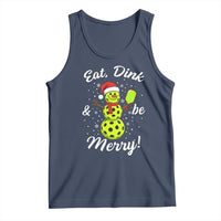 Funny Christmas Pickleball Tank Top Eat Dink And Be Merry Snowman - Wonder Print Shop