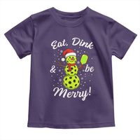 Funny Christmas Pickleball Toddler T Shirt Eat Dink And Be Merry Snowman - Wonder Print Shop
