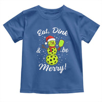 Funny Christmas Pickleball Toddler T Shirt Eat Dink And Be Merry Snowman - Wonder Print Shop