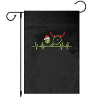 Funny Christmas Pickleball Heartbeat Santa Hat Garden Flag - Wonder Print Shop