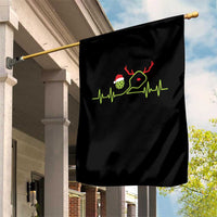 Funny Christmas Pickleball Heartbeat Santa Hat Garden Flag - Wonder Print Shop
