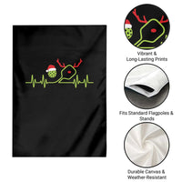 Funny Christmas Pickleball Heartbeat Santa Hat Garden Flag - Wonder Print Shop