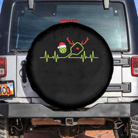 Funny Christmas Pickleball Heartbeat Santa Hat Spare Tire Cover - Wonder Print Shop