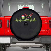 Funny Christmas Pickleball Heartbeat Santa Hat Spare Tire Cover - Wonder Print Shop