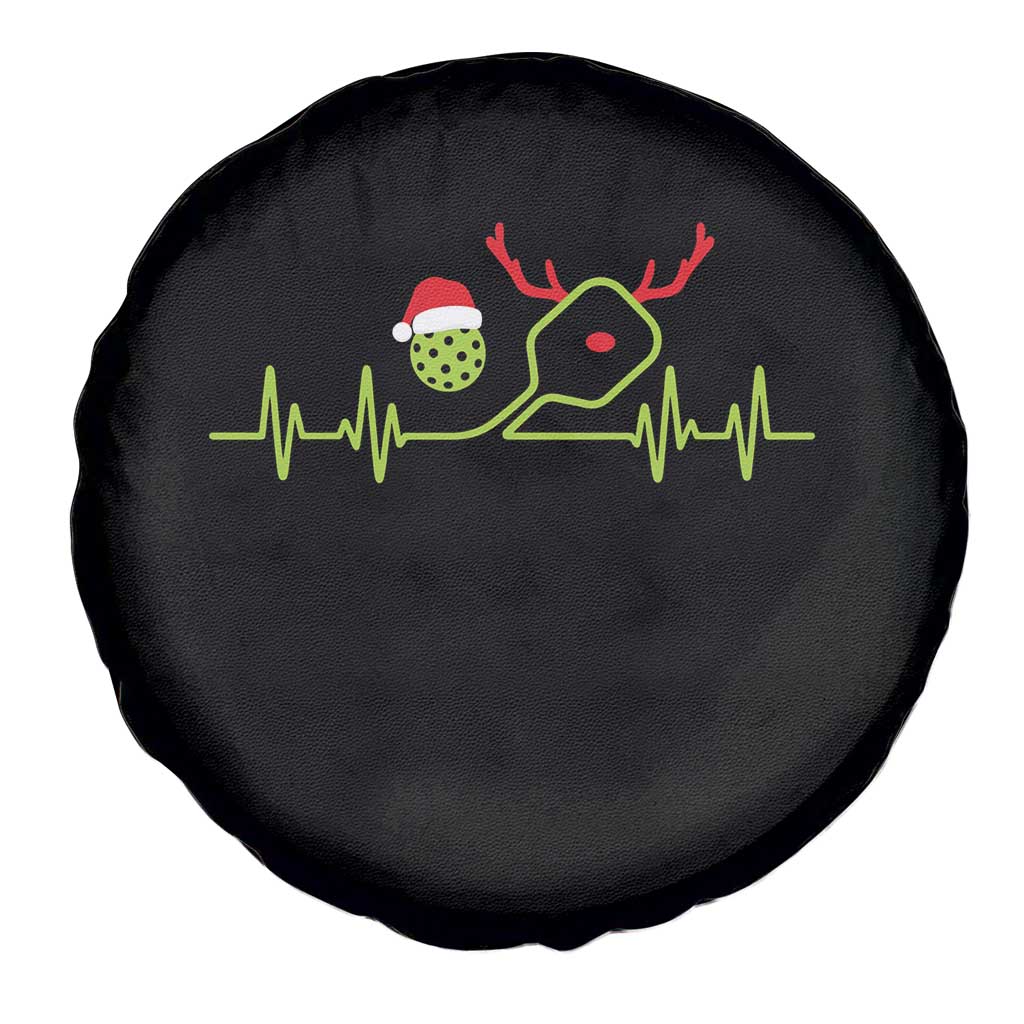 Funny Christmas Pickleball Heartbeat Santa Hat Spare Tire Cover - Wonder Print Shop