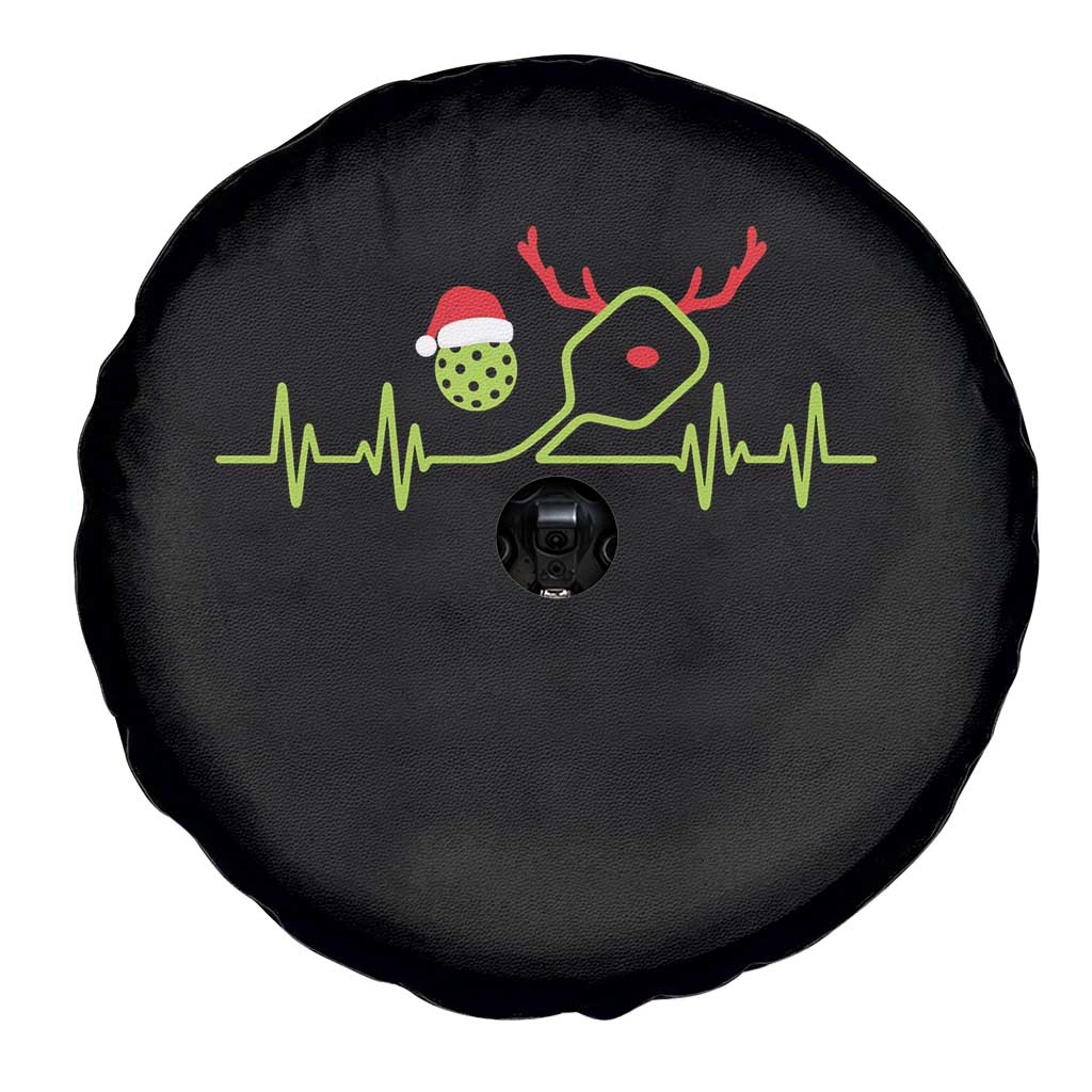 Funny Christmas Pickleball Heartbeat Santa Hat Spare Tire Cover - Wonder Print Shop