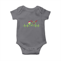 Funny Christmas Pickleball Heartbeat Santa Hat Baby Onesie - Wonder Print Shop