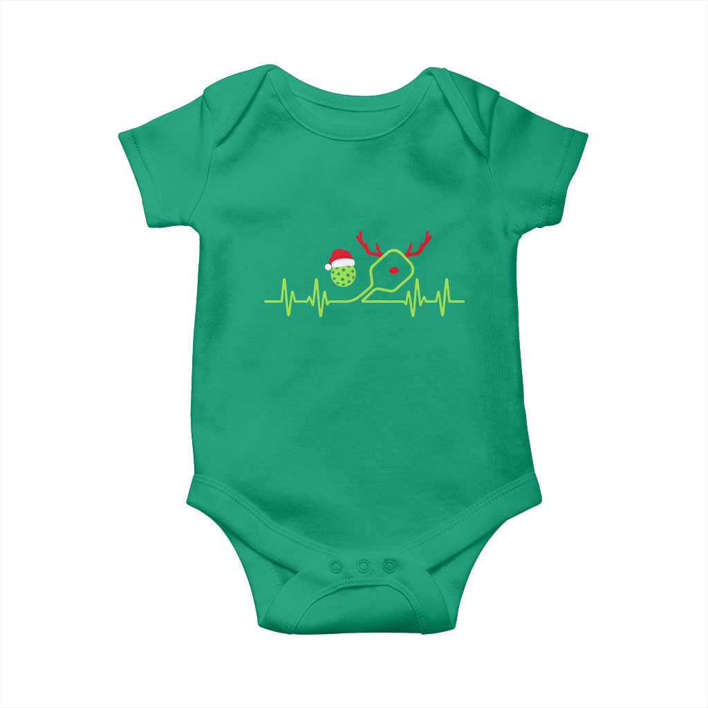 Funny Christmas Pickleball Heartbeat Santa Hat Baby Onesie - Wonder Print Shop