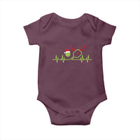 Funny Christmas Pickleball Heartbeat Santa Hat Baby Onesie - Wonder Print Shop