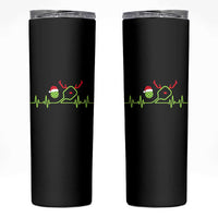 Funny Christmas Pickleball Heartbeat Santa Hat Skinny Tumbler - Wonder Print Shop