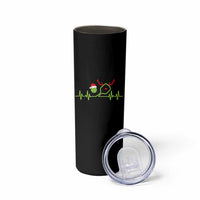 Funny Christmas Pickleball Heartbeat Santa Hat Skinny Tumbler - Wonder Print Shop