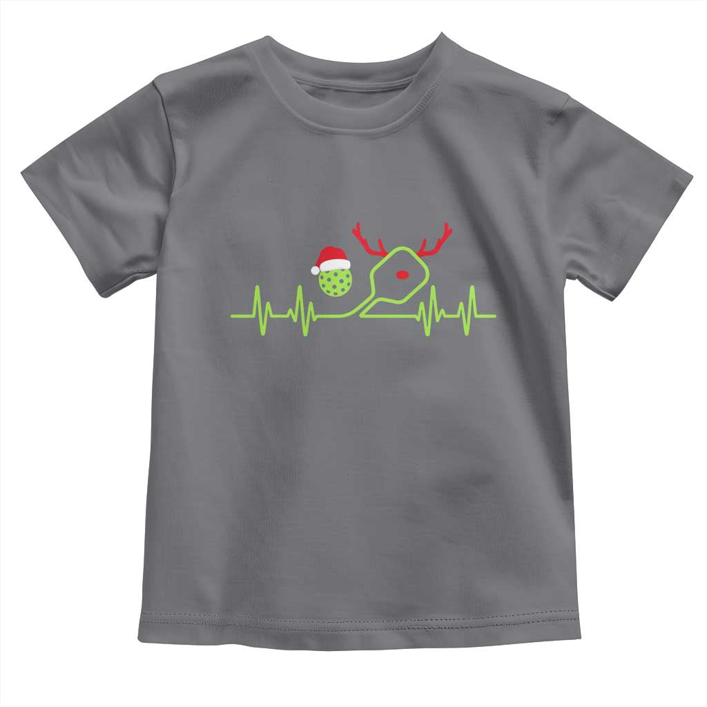 Funny Christmas Pickleball Heartbeat Santa Hat Toddler T Shirt - Wonder Print Shop