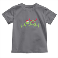 Funny Christmas Pickleball Heartbeat Santa Hat Toddler T Shirt - Wonder Print Shop