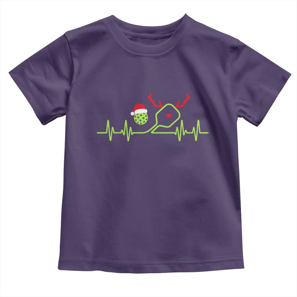 Funny Christmas Pickleball Heartbeat Santa Hat Toddler T Shirt - Wonder Print Shop