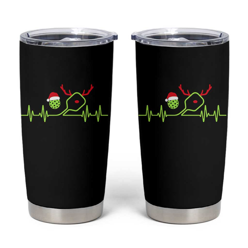 Funny Christmas Pickleball Heartbeat Santa Hat Tumbler Cup - Wonder Print Shop