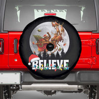 Funny Bigfoot Christmas Spare Tire Cover Believe Santa Sasquatch Xmas Reindeer Sleigh - Wonder Print Shop