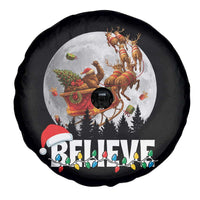 Funny Bigfoot Christmas Spare Tire Cover Believe Santa Sasquatch Xmas Reindeer Sleigh - Wonder Print Shop