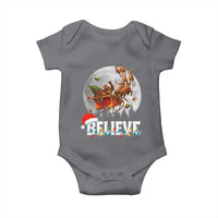 Funny Bigfoot Christmas Baby Onesie Believe Santa Sasquatch Xmas Reindeer Sleigh - Wonder Print Shop