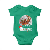 Funny Bigfoot Christmas Baby Onesie Believe Santa Sasquatch Xmas Reindeer Sleigh - Wonder Print Shop