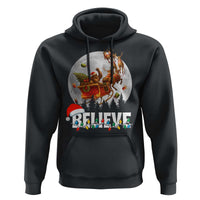 Funny Bigfoot Christmas Hoodie Believe Santa Sasquatch Xmas Reindeer Sleigh - Wonder Print Shop