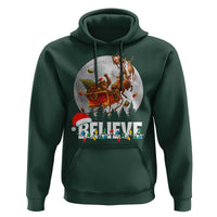 Funny Bigfoot Christmas Hoodie Believe Santa Sasquatch Xmas Reindeer Sleigh - Wonder Print Shop