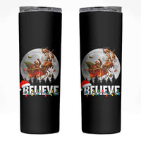 Funny Bigfoot Christmas Skinny Tumbler Believe Santa Sasquatch Xmas Reindeer Sleigh - Wonder Print Shop