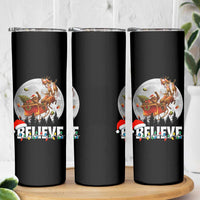 Funny Bigfoot Christmas Skinny Tumbler Believe Santa Sasquatch Xmas Reindeer Sleigh - Wonder Print Shop