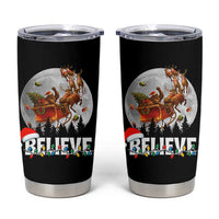 Funny Bigfoot Christmas Tumbler Cup Believe Santa Sasquatch Xmas Reindeer Sleigh - Wonder Print Shop