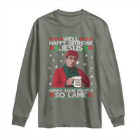 Funny Christmas The Office Movie Long Sleeve Shirt Well Happy Birthday Jesus Sorry Your Party Is So Lame - Wonder Print Shop
