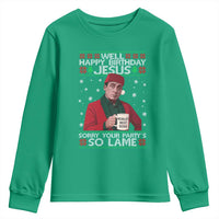 Funny Christmas The Office Movie Youth Sweatshirt Well Happy Birthday Jesus Sorry Your Party Is So Lame - Wonder Print Shop