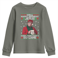 Funny Christmas The Office Movie Youth Sweatshirt Well Happy Birthday Jesus Sorry Your Party Is So Lame - Wonder Print Shop