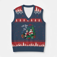 Funny Santa Ask Your Mom If I Am Real V-Neck Knit Sweater Vest Funny Dirty Xmas Inappropriate Adult Humor - Wonder Print Shop