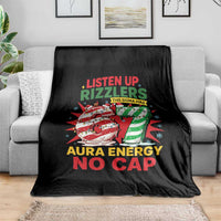 Funny Christmas 67 Meme Throw Blanket Listen Up Rizzlers This Sigma Has 67 Aura Energy No Cap - Wonder Print Shop