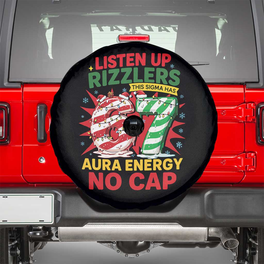 Funny Christmas 67 Meme Spare Tire Cover Listen Up Rizzlers This Sigma Has 67 Aura Energy No Cap - Wonder Print Shop