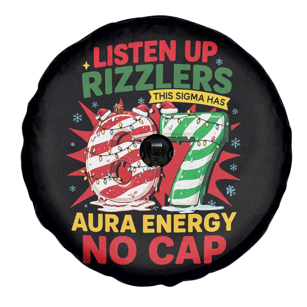 Funny Christmas 67 Meme Spare Tire Cover Listen Up Rizzlers This Sigma Has 67 Aura Energy No Cap - Wonder Print Shop
